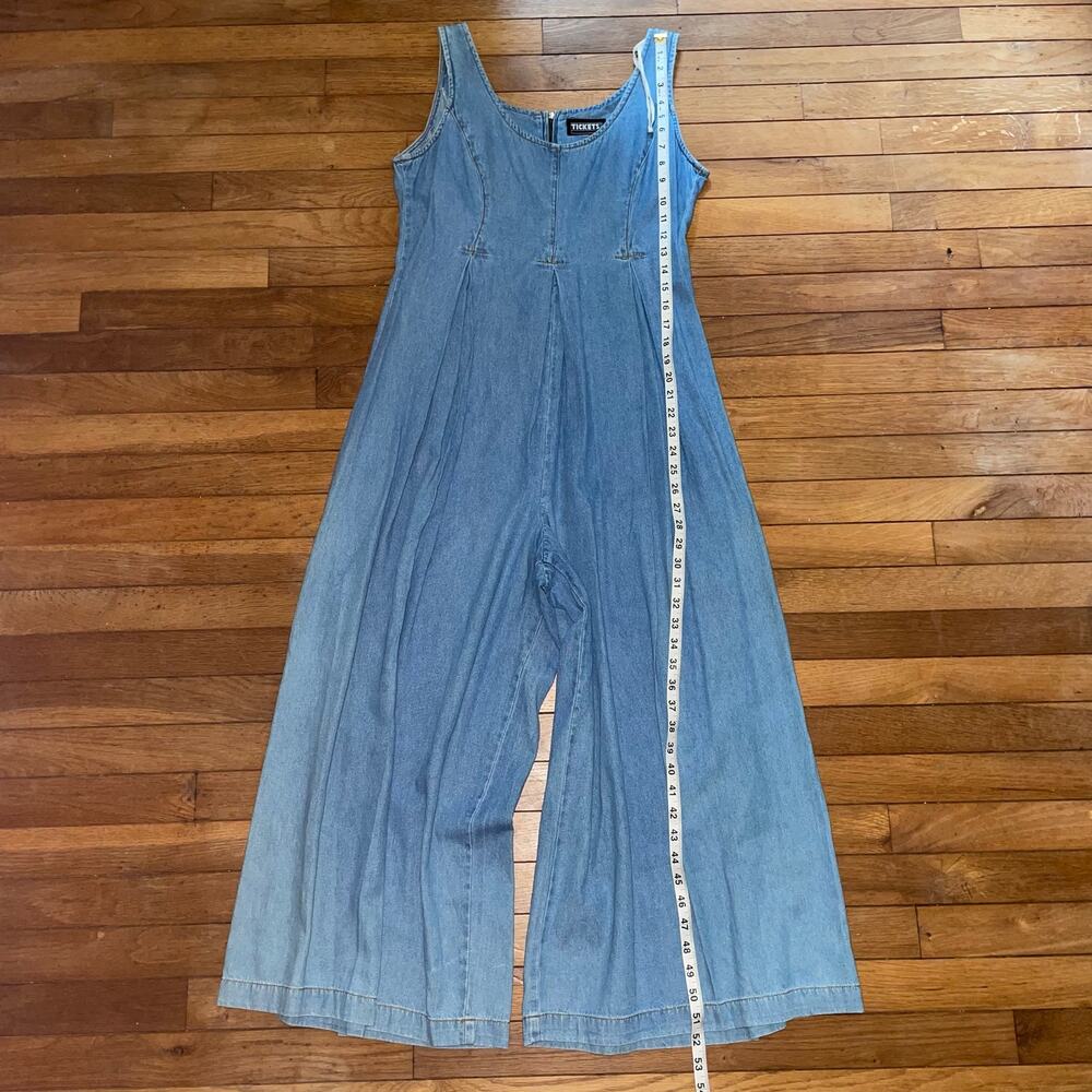 Vintage Tickets Clothing Balloon Wide Leg Denim Jumpsuit 90s Y2K Boho READ4SIZE - Picture 8 of 16